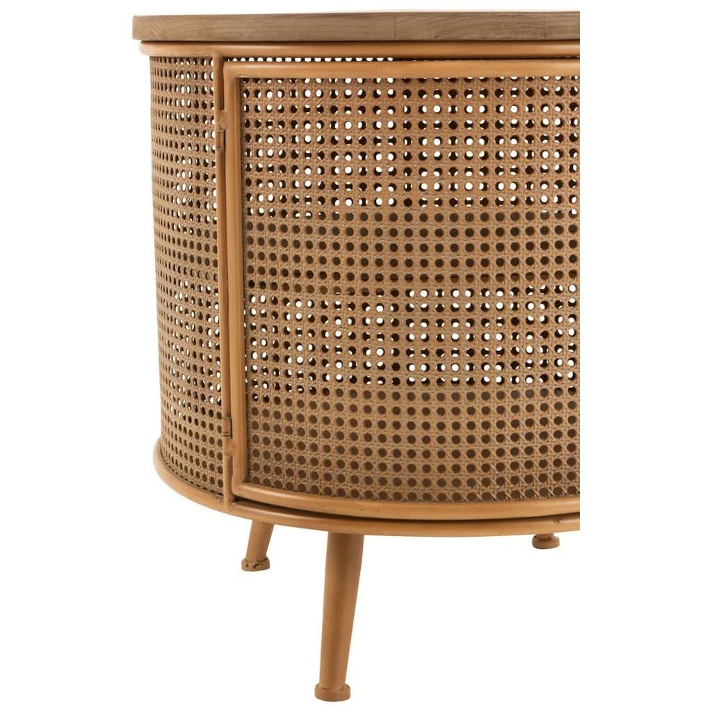 Armoire Ronde Métal Bois Marron | Jilo - Designix Armoire