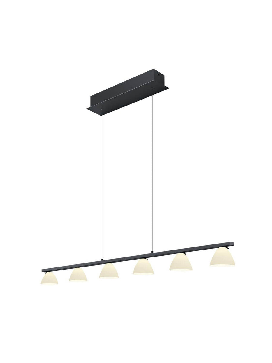 Suspension Mona 6 lumières noire