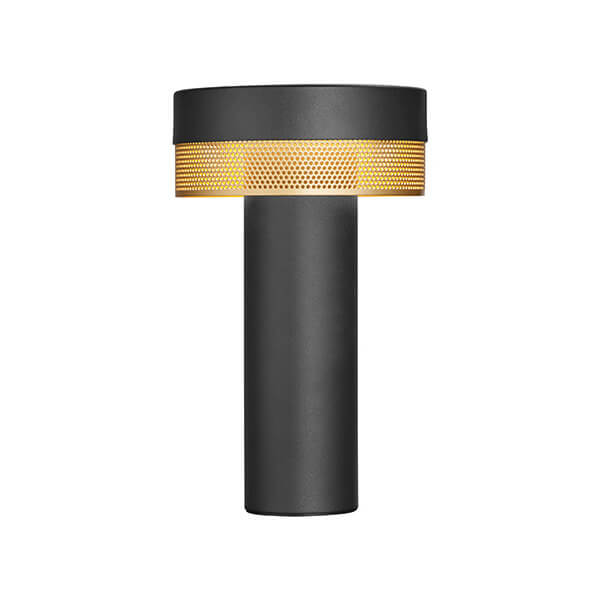 Lampe extérieure Mesh-B noire et dorée, H 24 cm