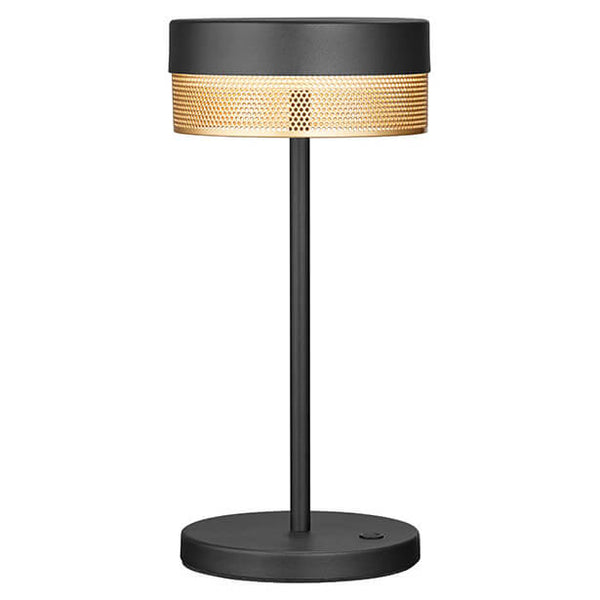 Lampe extérieure Mesh-B noire et dorée, H 30 cm