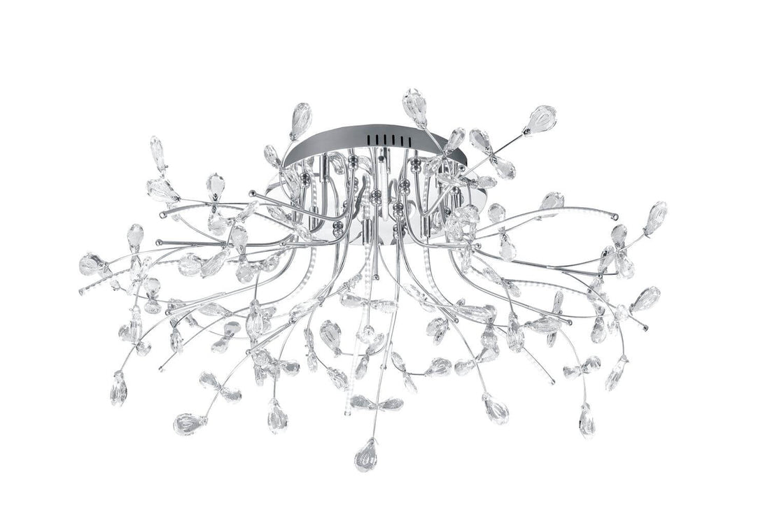Plafonnier Crystal chromé, Ø 77 cm