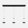 Suspension 3 lumières noire, barre LED 120 cm | Piola