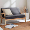 Graue Sitzbank Sofa aus Holz und Stoff | Urban