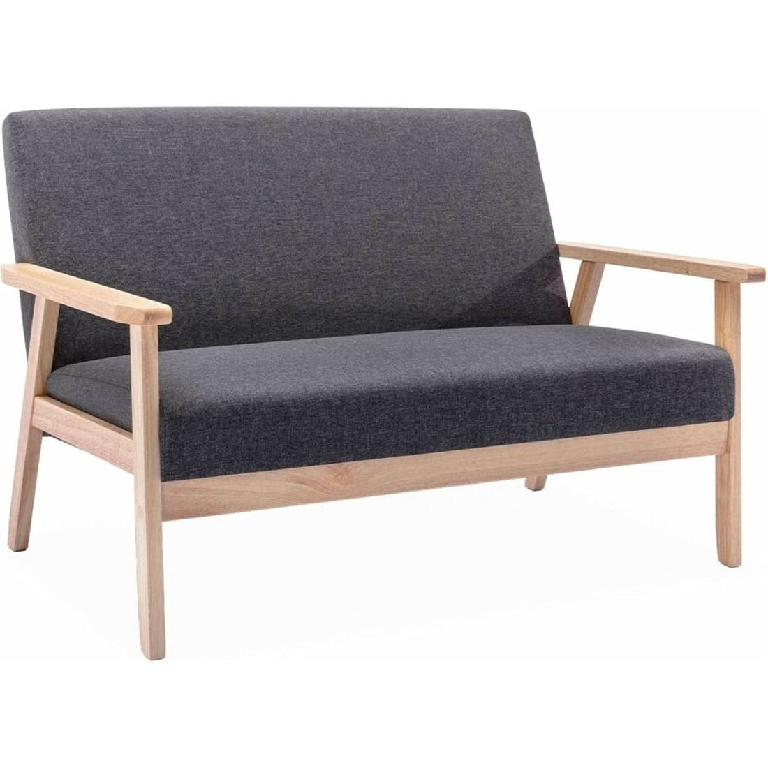 Graue Sitzbank Sofa aus Holz und Stoff | Urban