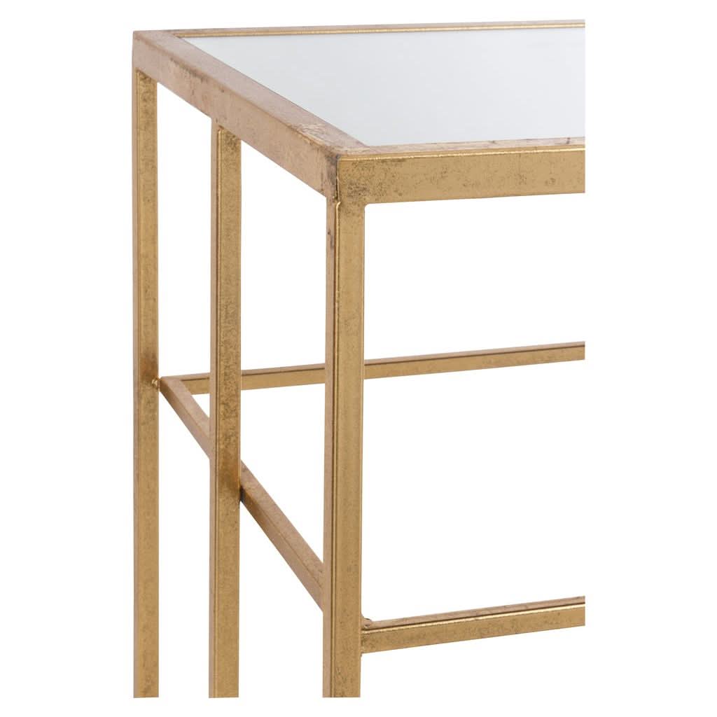 Barres Console Métal Verre Or | Qale