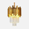 Moderner goldener Kristallleuchter | Prismatischer Glanz