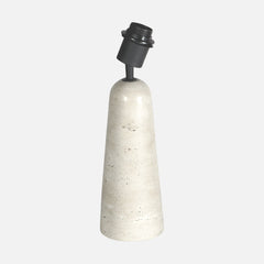 Travertin-Lampe mit sichtbarer Glühbirne, konischer Sockel 36 cm | Travino