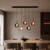 Suspension de table Belluna 5 lumières, longueur 160 cm