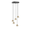Suspension LED Bolicina V dorée, verre