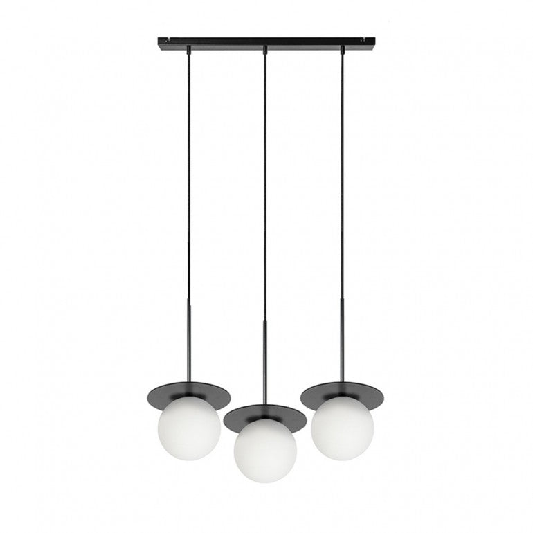 Suspension luminaire BORRA B 3L Noir