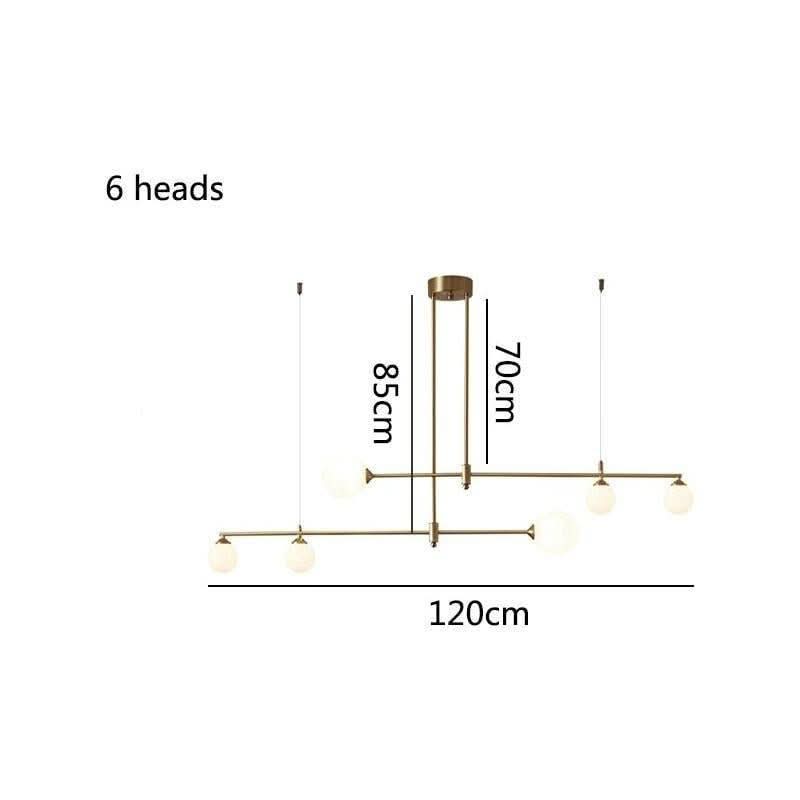 Schéma coté de la version six têtes : largeur 120 cm, hauteur 70 et 85 cm