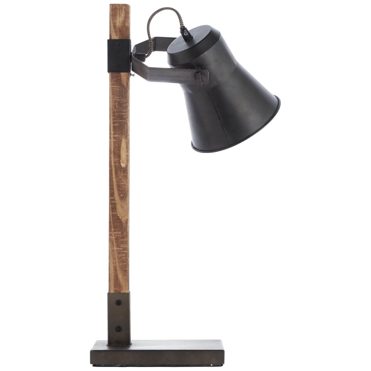 Lampe à poser Decca noire, bois