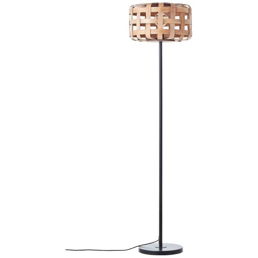 Lampadaire Woodline bois et noir, bambou