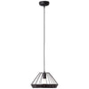 Suspension Tory noire mat, rotin