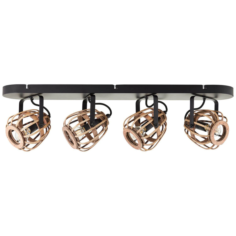 Second angle du produit sur fond blanc, les quatre cages tressées alignées