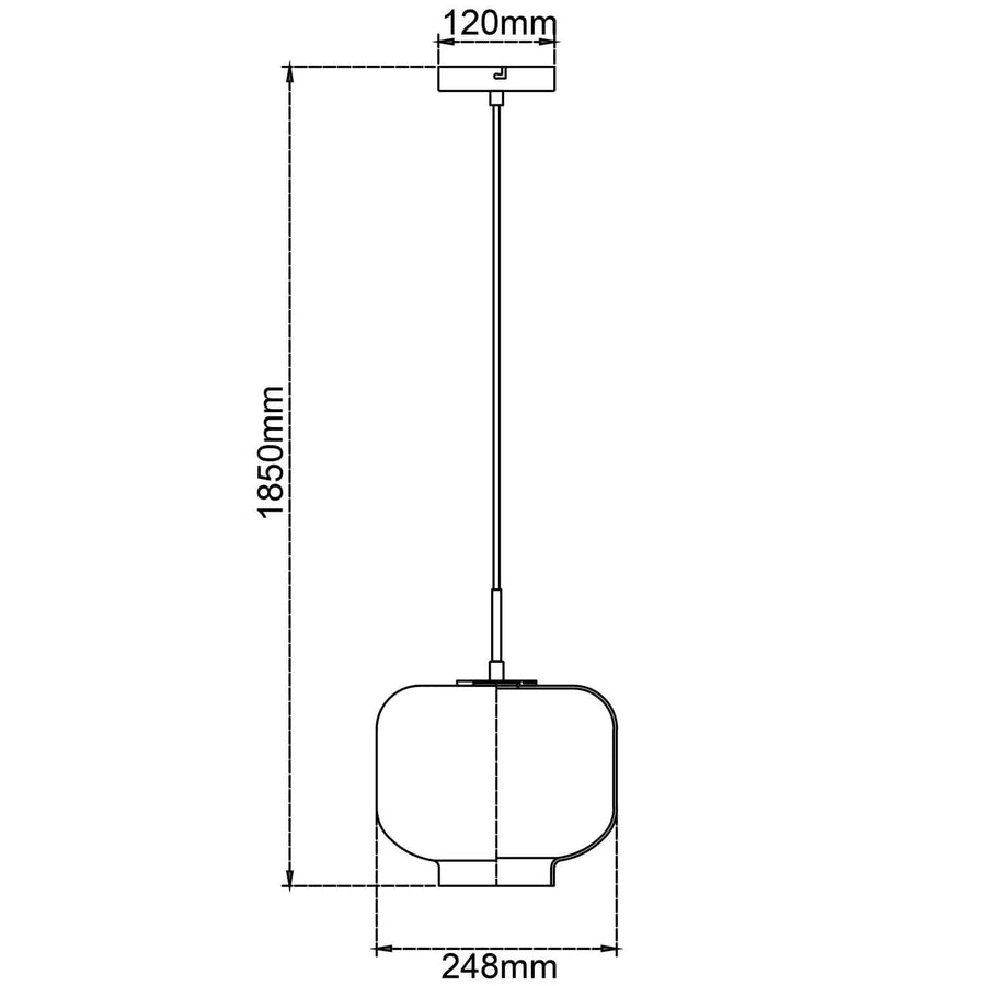 Suspension Kleon noire et fumée, verre