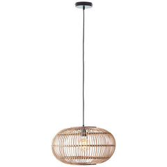Suspension Woodball noire mat et bois, bambou