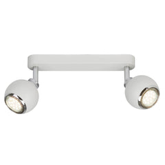 Plafonnier Ina 2 lumières blanc et chromé
