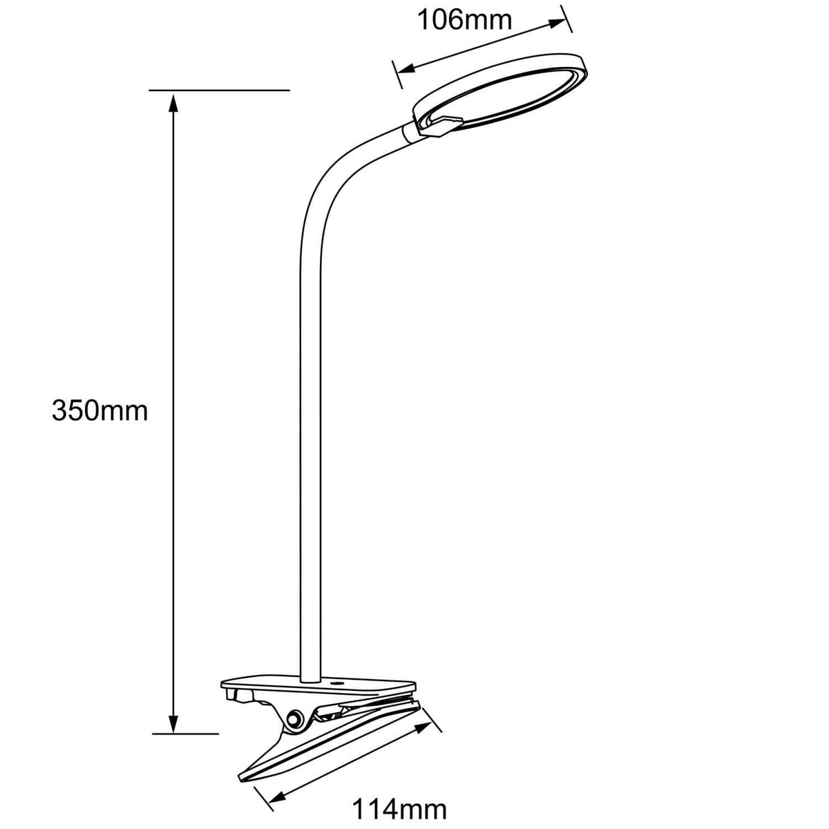 Lampe de bureau Ubin blanche et chromée