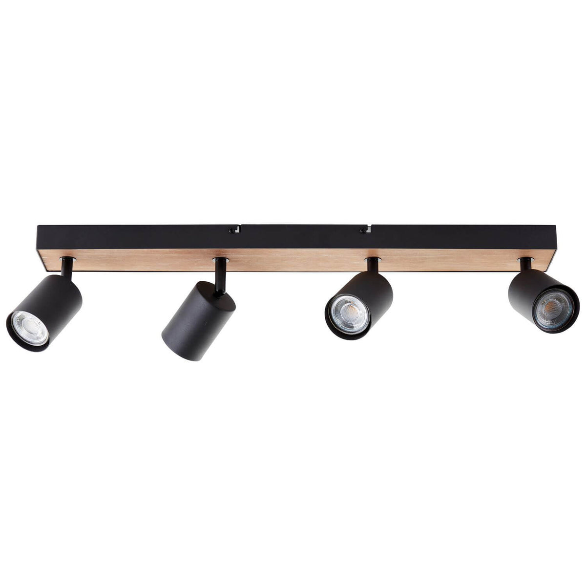 Plafonnier Jello Wood 4 lumières noir et bois