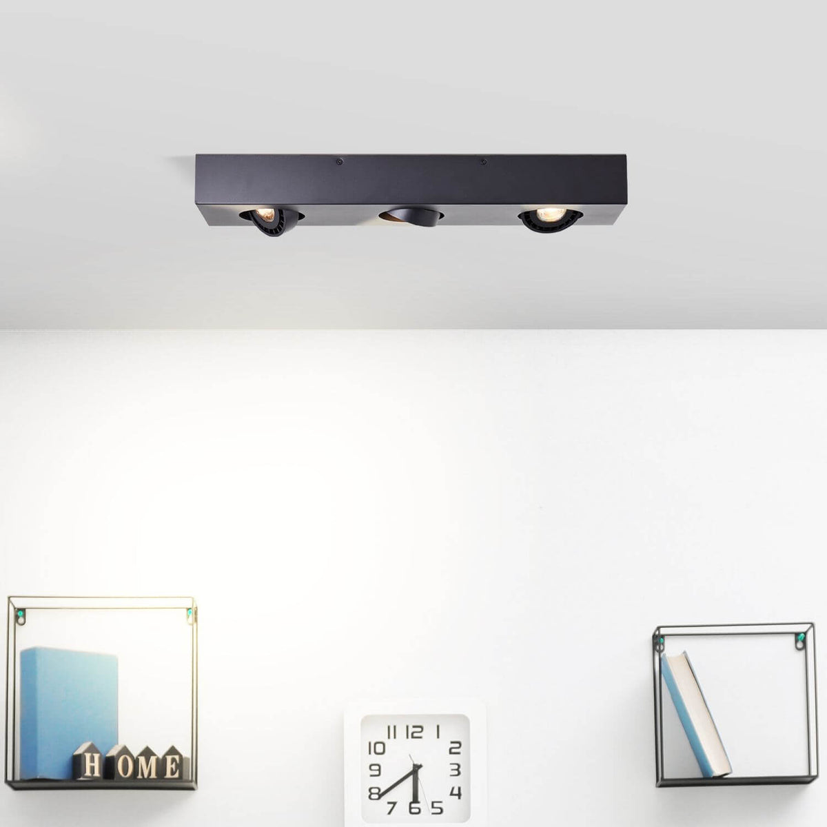 Plafonnier Doro 3 lumières beige et noir