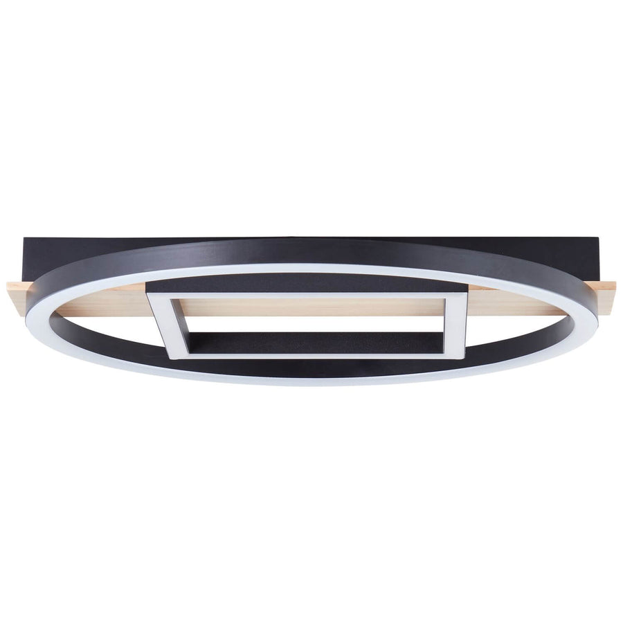 Plafonnier Maureen noir et bois, L 39 cm (G99928A76)