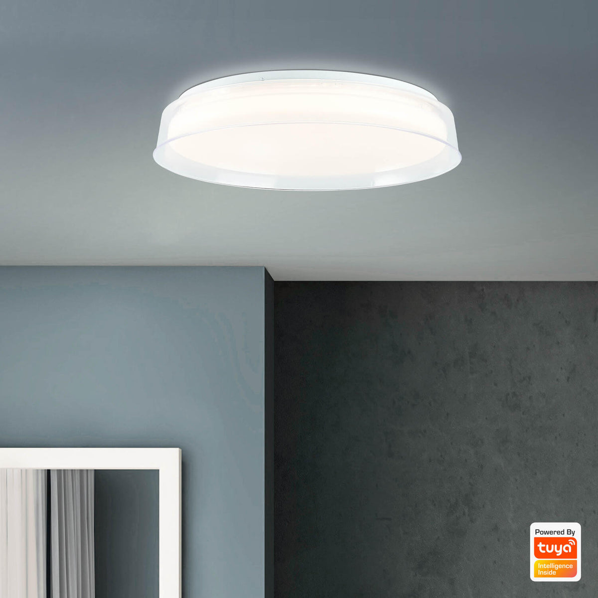 Plafonnier Leanna transparent et blanc