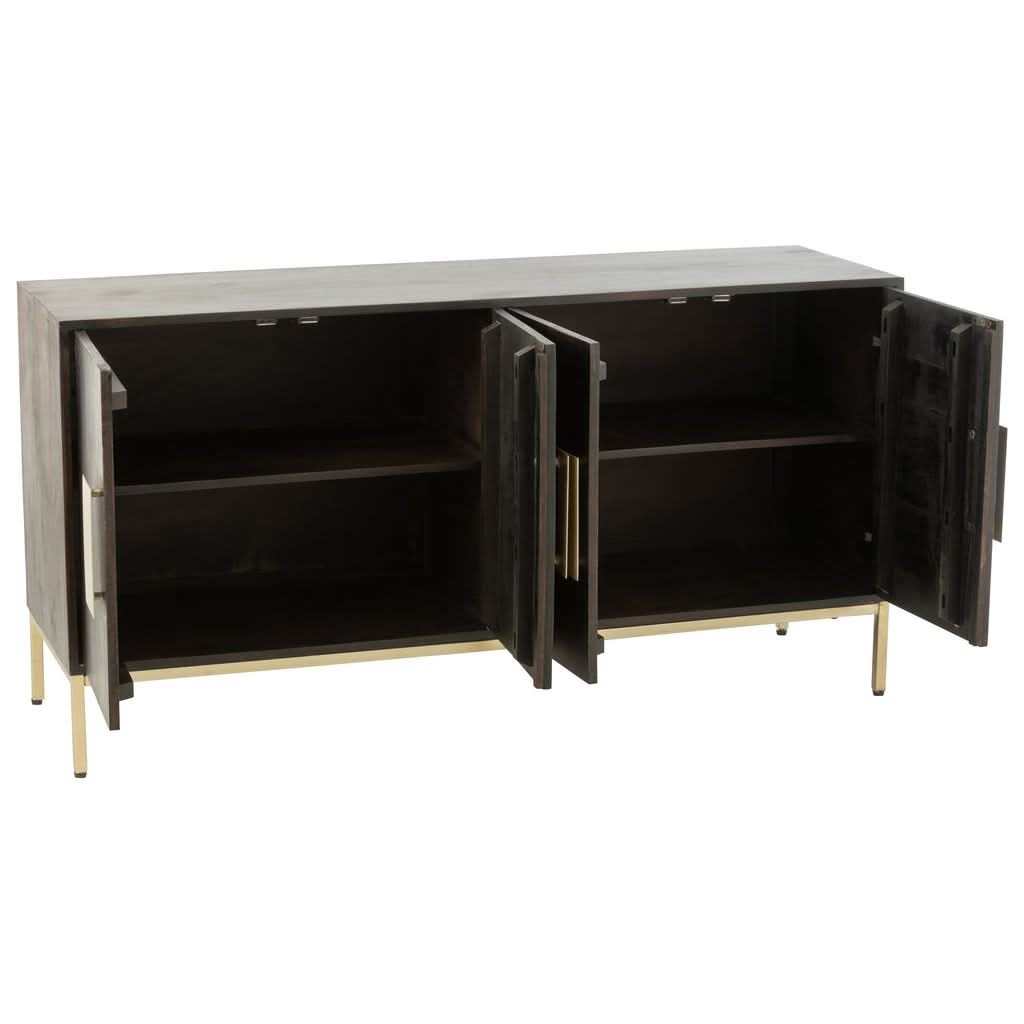 Buffet 2 Portes Bois Mangue Fer Or | Wora - Designix Buffet
