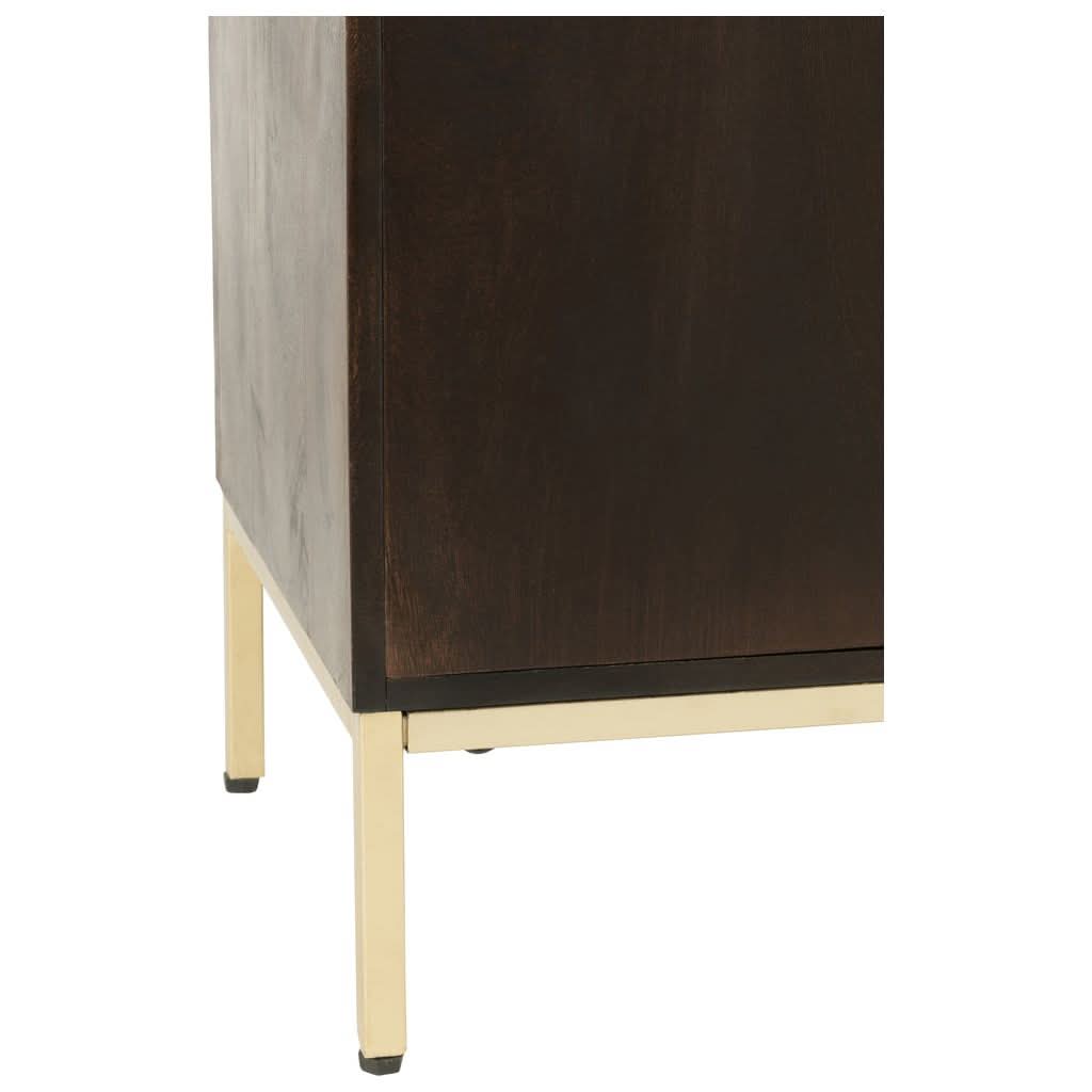 Buffet 2 Portes Bois Mangue Fer Or | Wora - Designix Buffet