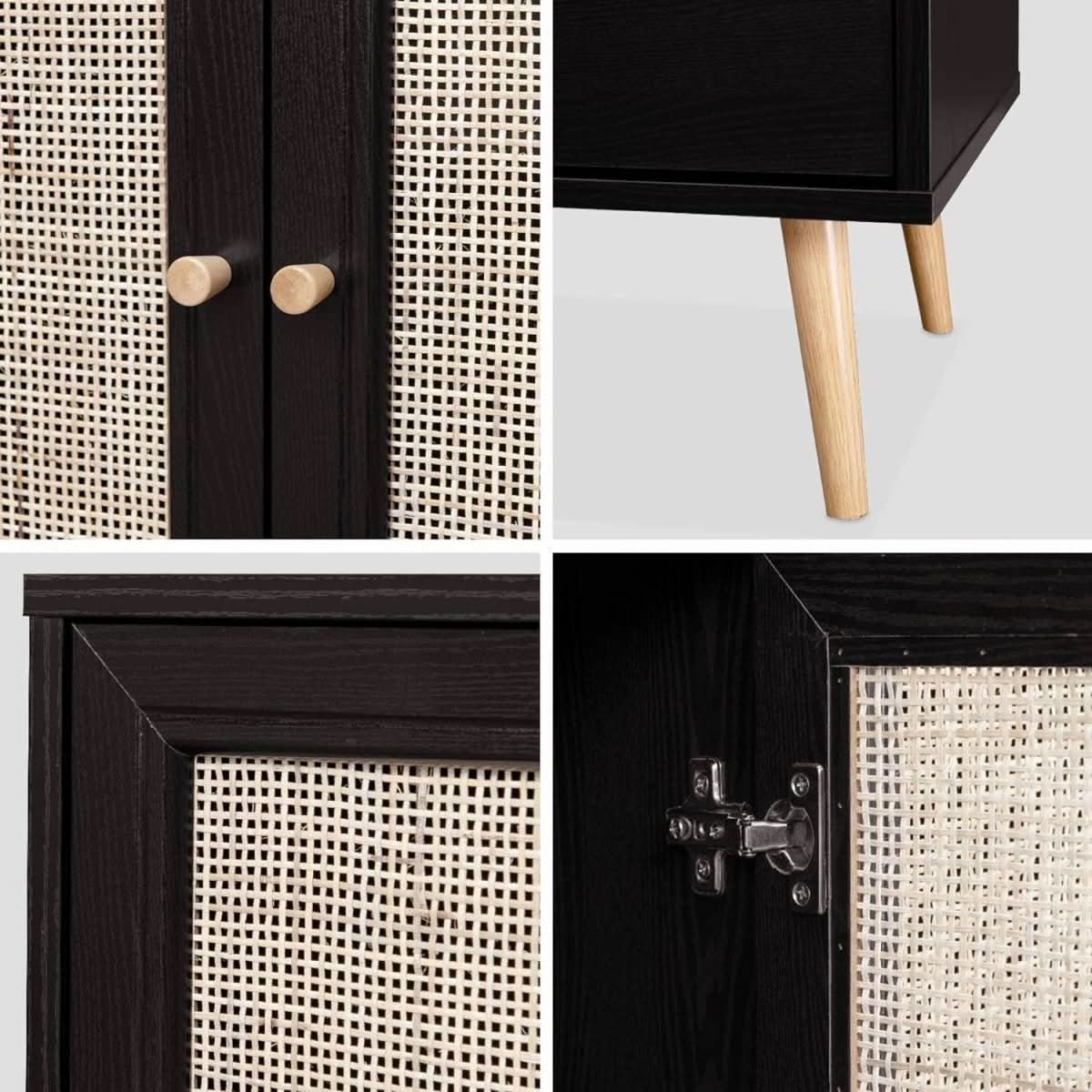Buffet Cannage Noir Bohème | Lisse - Designix Buffet