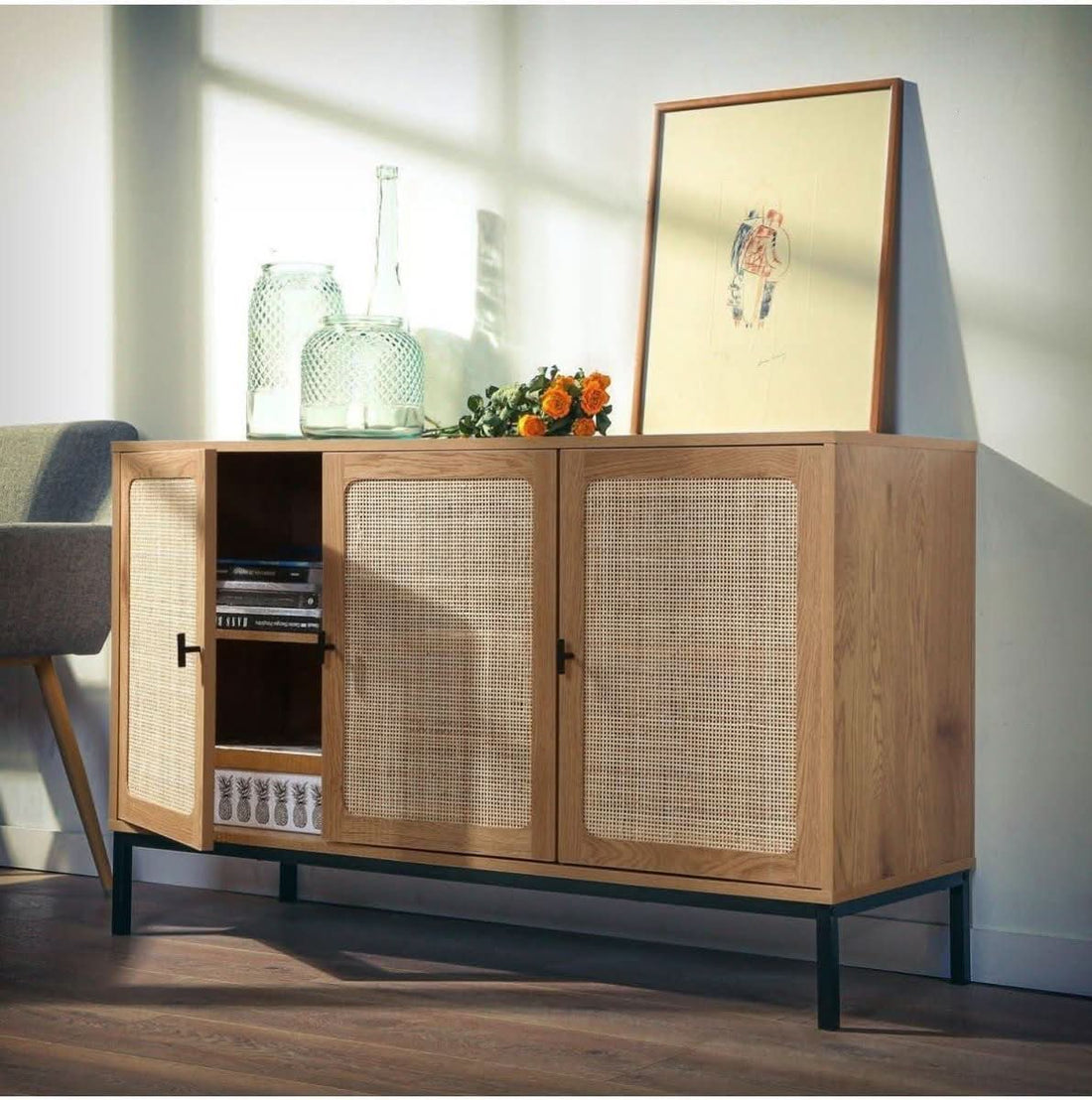Jaya Rattan-Rohrgeflecht-Sideboard | Aspen