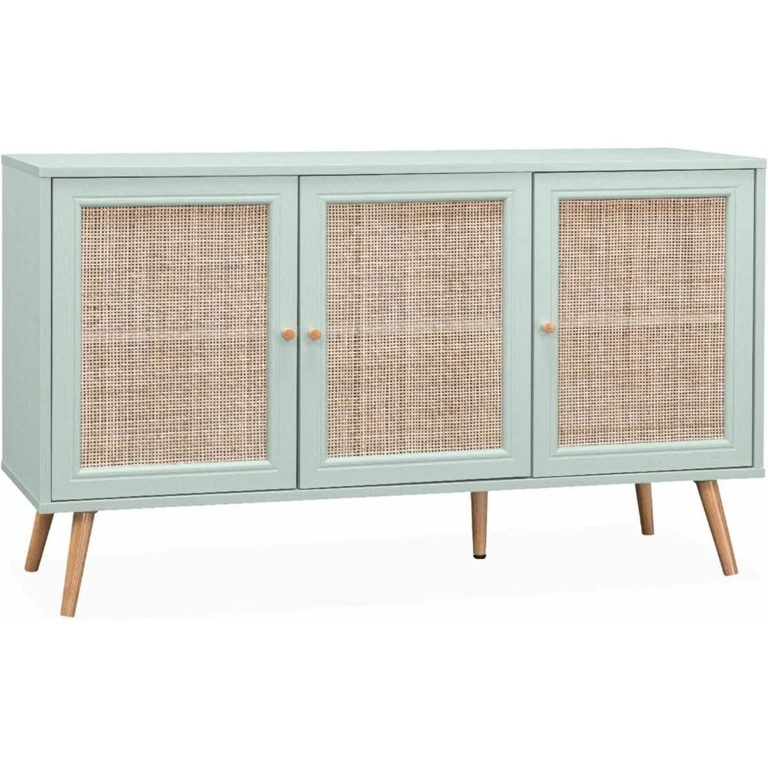 Skandinavisches Boho-Sideboard mit Rohrgeflecht | Harbor