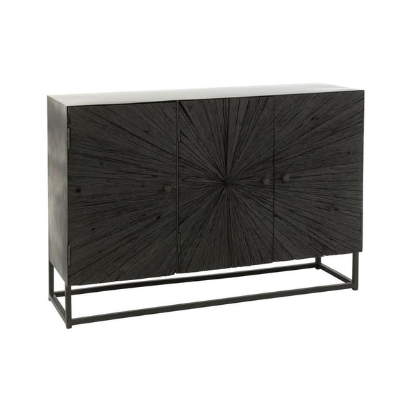Schwarzes Sideboard aus Holz und Eisen Shanil | Bala