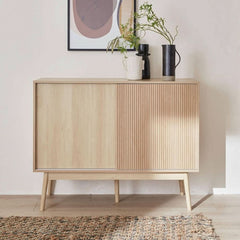 Skandinavisches Sideboard aus Holz | Stoff