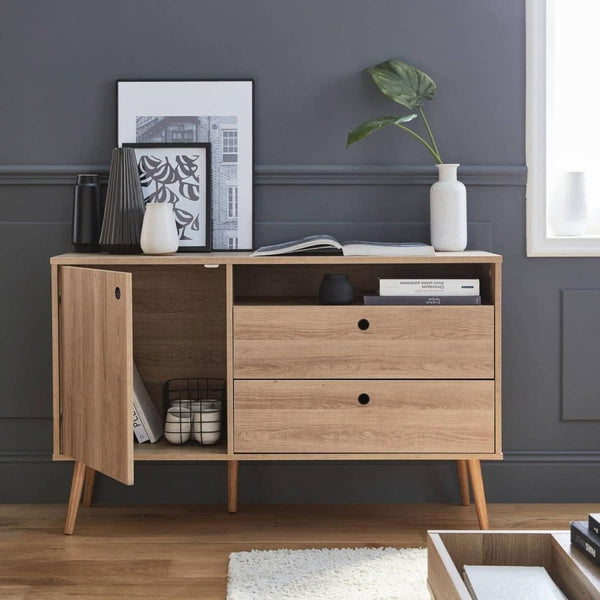 Skandinavisches Sideboard Holz 4 Fächer | Brio