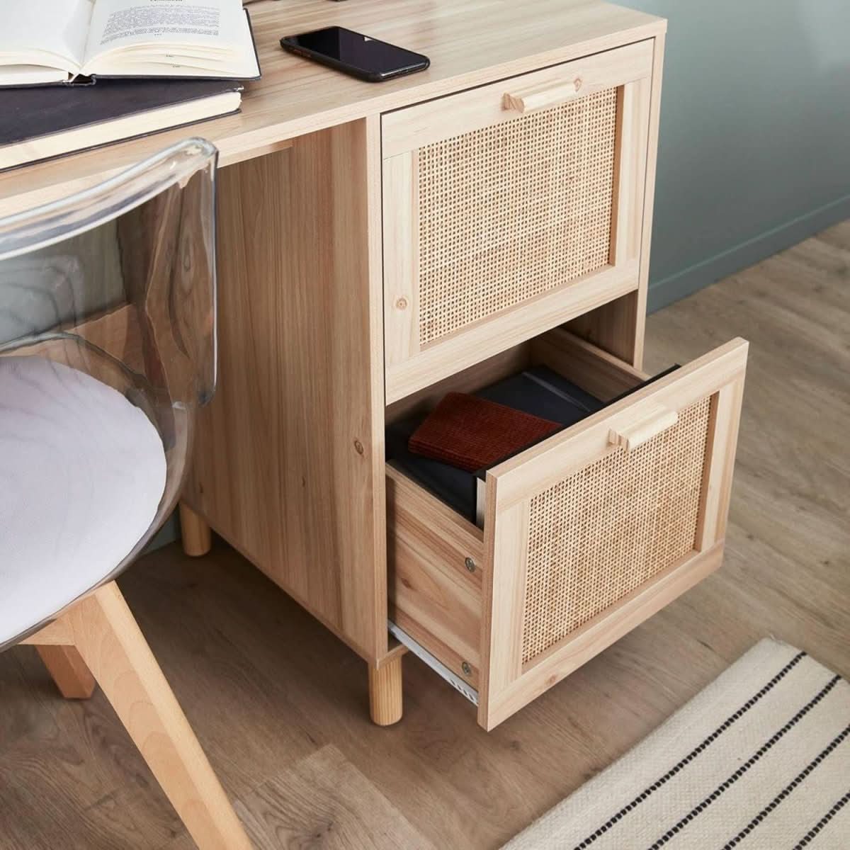 Bureau Bois Cannage Retro | Yang - Designix Bureau