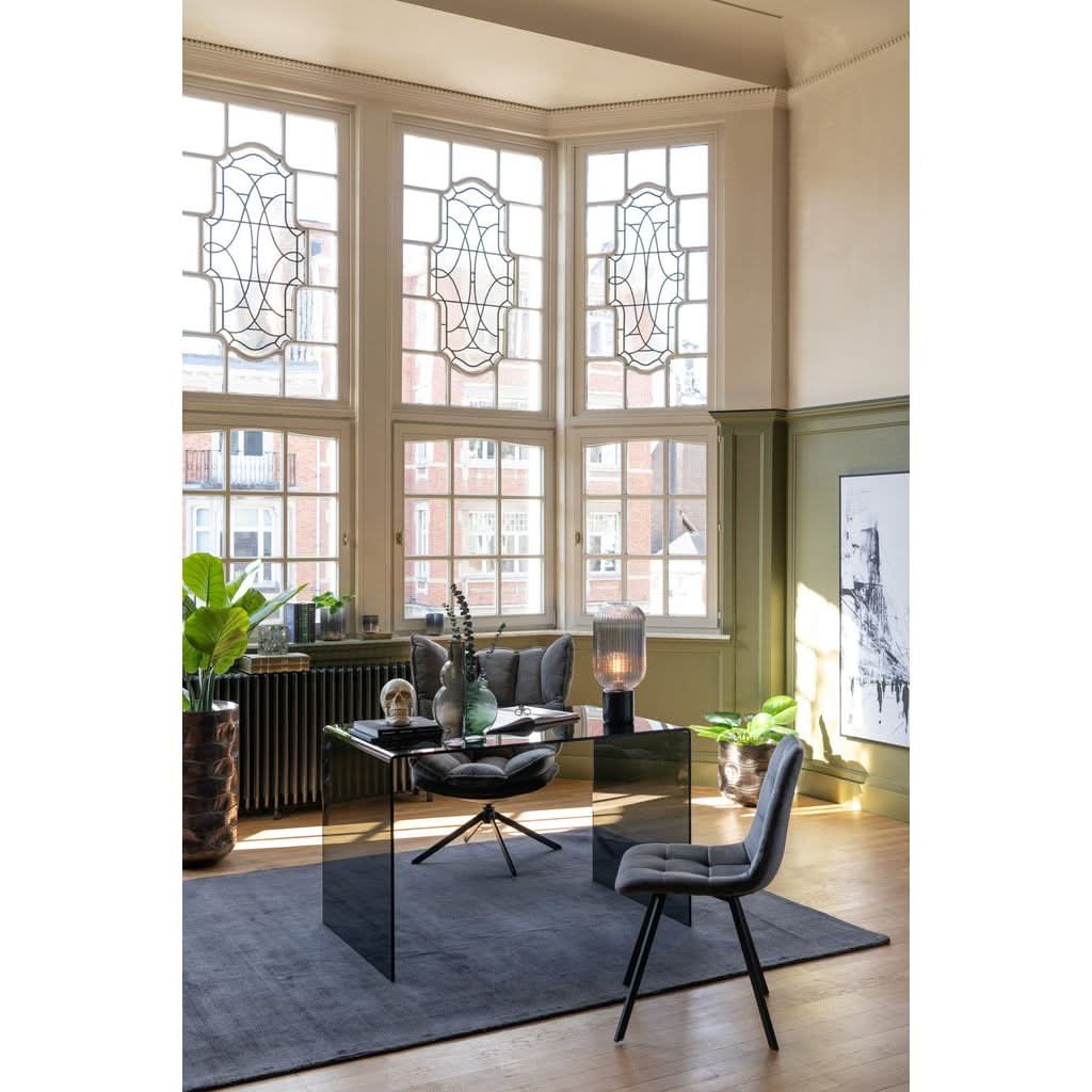 Design-Schreibtisch Schwarzes Glas | Reya