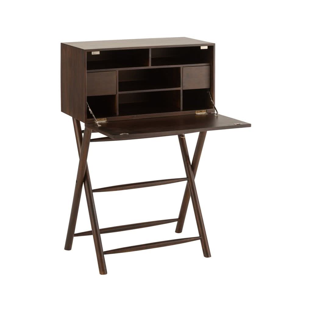 Bureau en Bois de Manguier Marron Foncé | Dila - Designix Bureau
