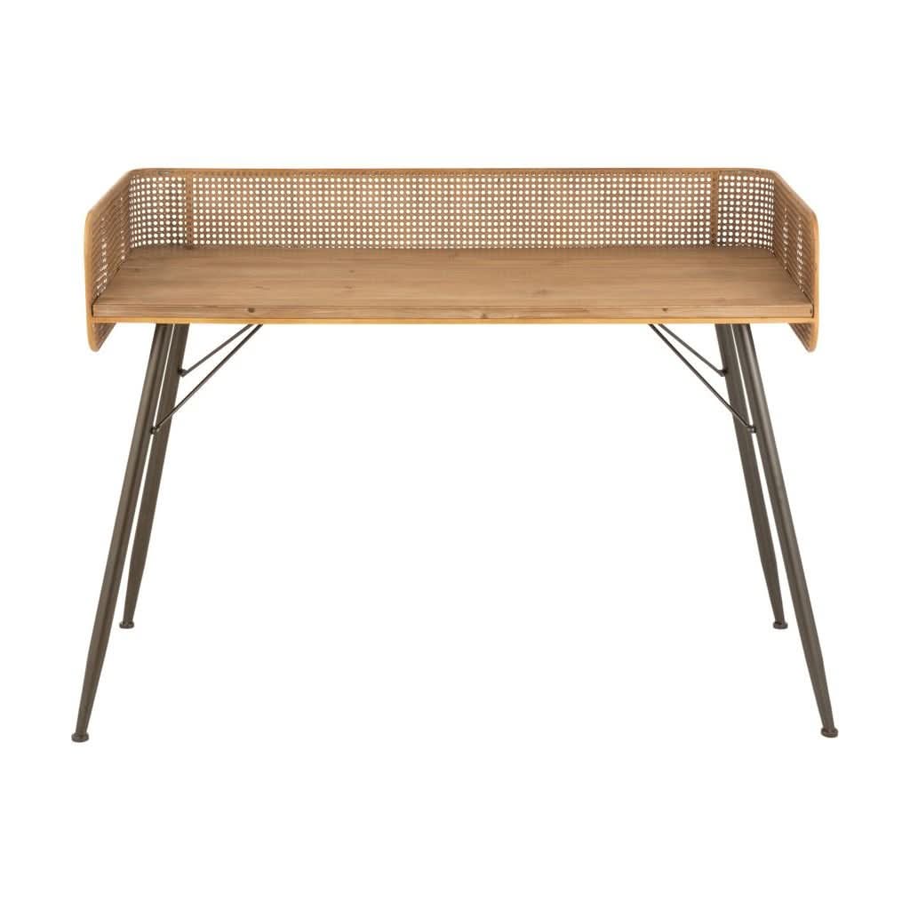 Bureau Noir Métal Bois Naturel | Sela - Designix Bureau
