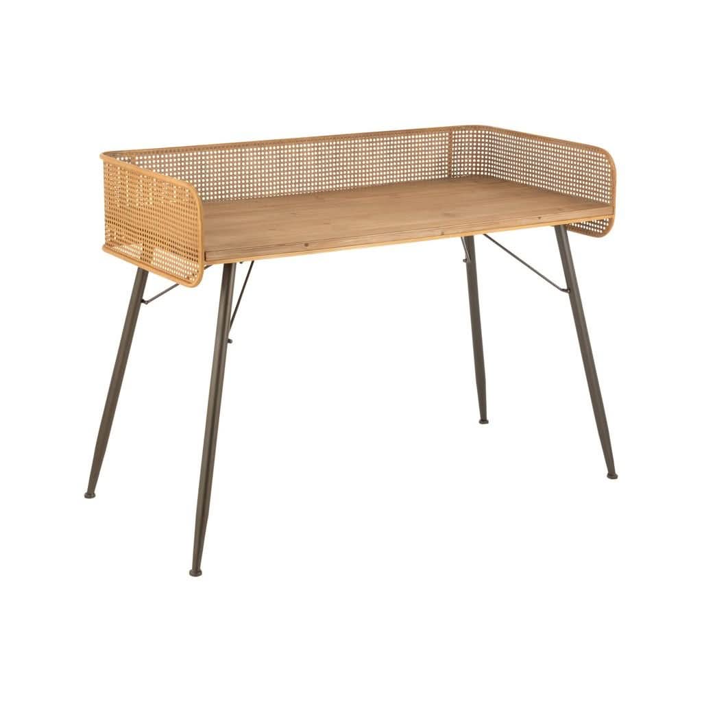 Bureau Noir Métal Bois Naturel | Sela - Designix Bureau