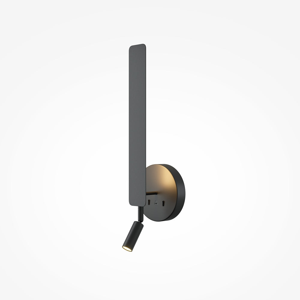 Version noire et dorée de l'applique avec son spot orientable