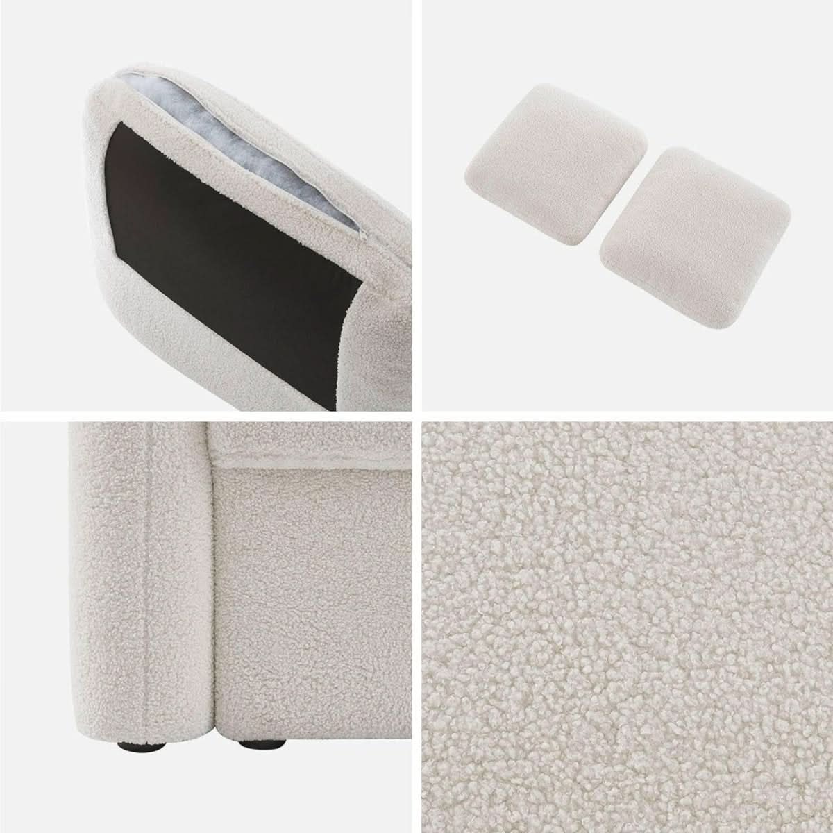 Canapé 2 Places Scandinave Bouclette | Cocoon Blanc - Designix Canapés