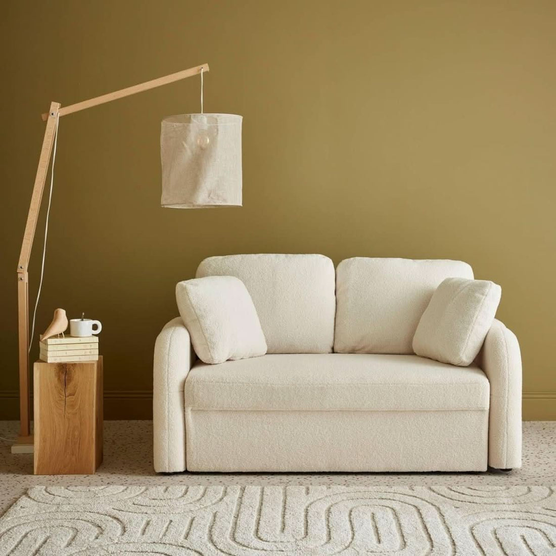 Skandinavisches 2-Sitzer-Sofa aus Bouclé | Cocoon Weiß