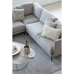 Canapé Angle Bois Textile Grise | Onir