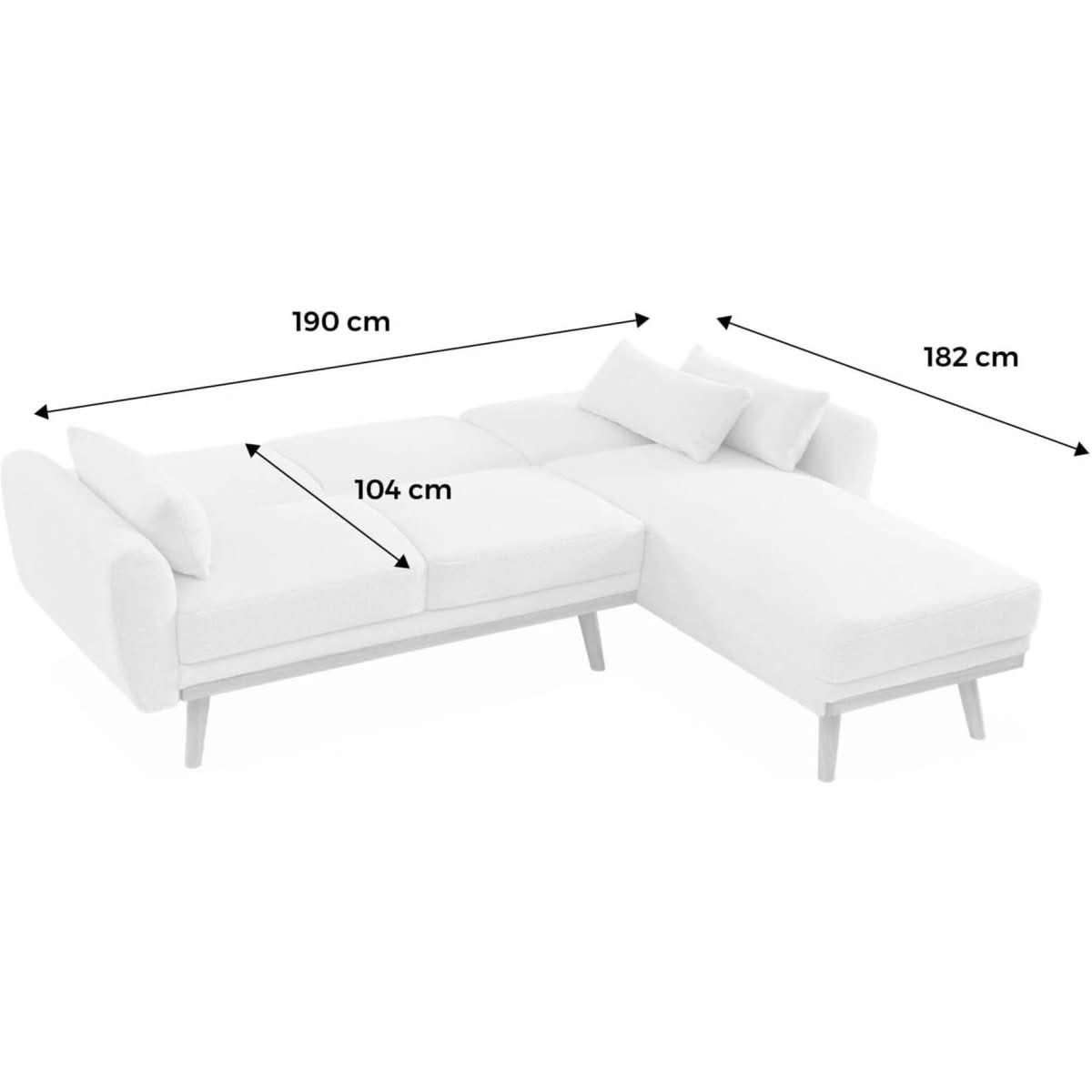 Canapé Angle Convertible Bouclette - Designix Canapés