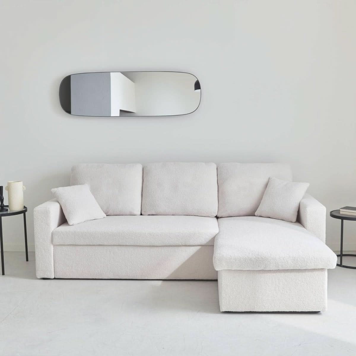 Canapé Angle Convertible Bouclettes | Drift - Designix Canapés