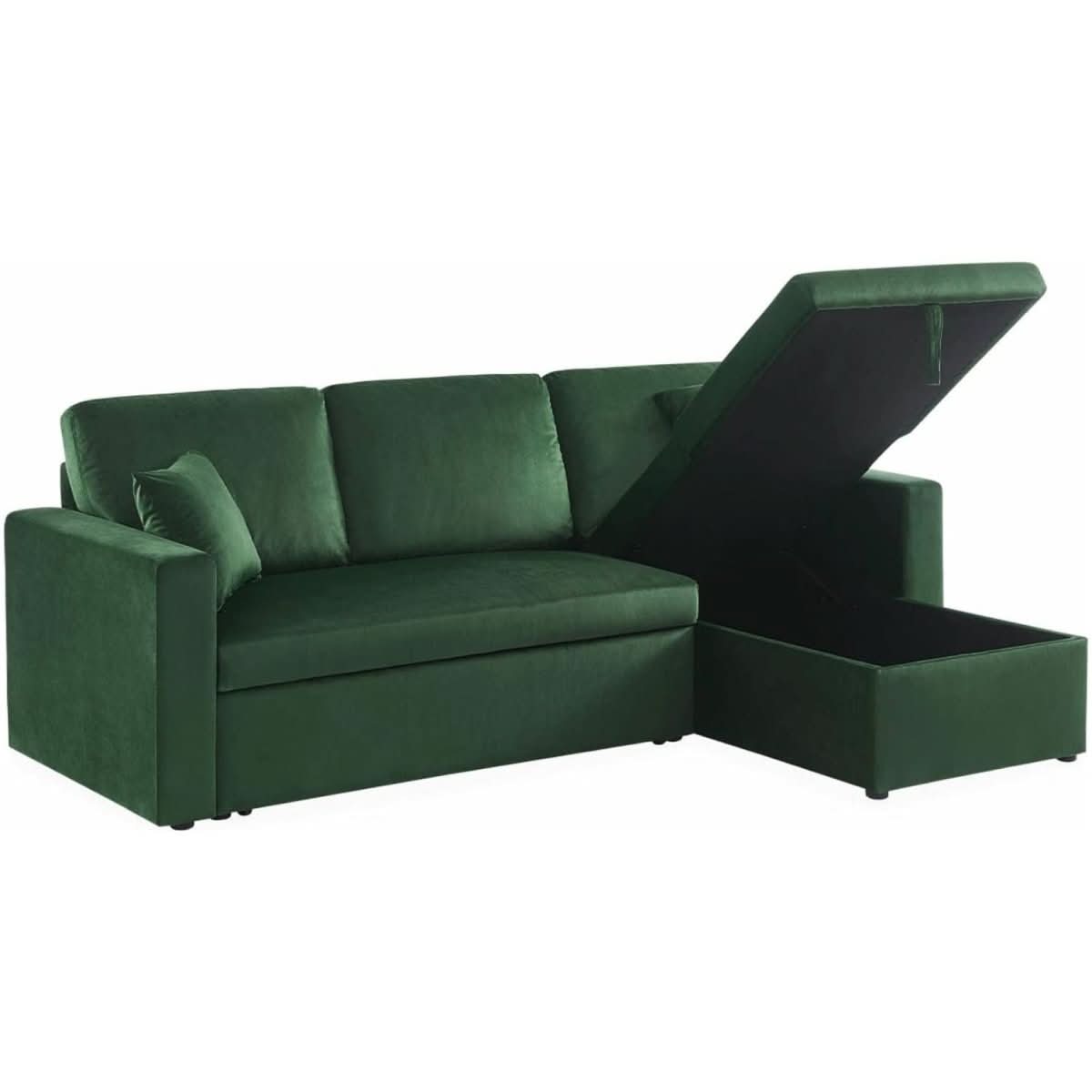 Canapé Angle Convertible Velours | Charm - Designix Canapés