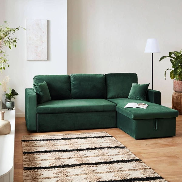 Ecksofa mit Schlaffunktion Samt | Charm