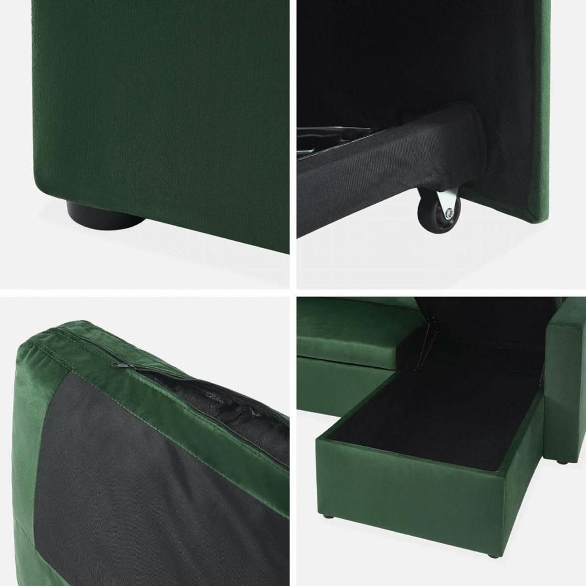 Canapé Angle Convertible Velours | Charm - Designix Canapés