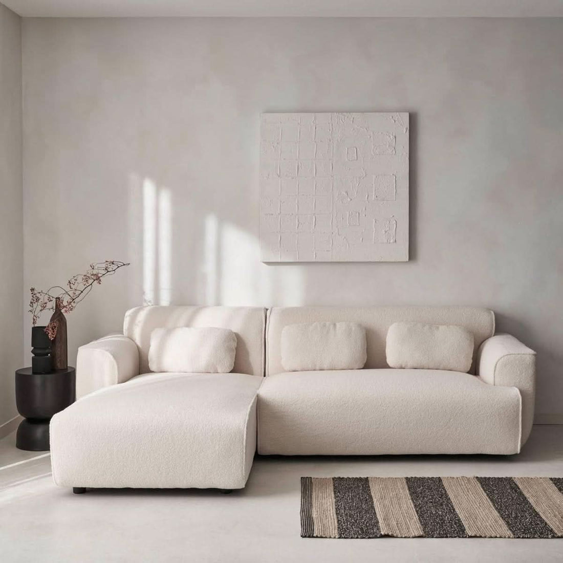 Ecksofa links Bouclé | Élévation Chic